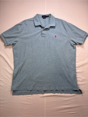 Polo by Ralph Lauren Light Blue Short-Sleeve Pique Polo with Red Pony